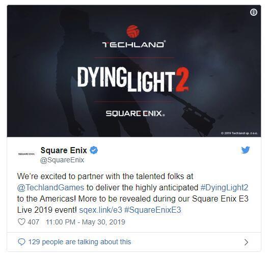 史克威尔将发行《消逝的光芒2》E3公布更多信息(图2)